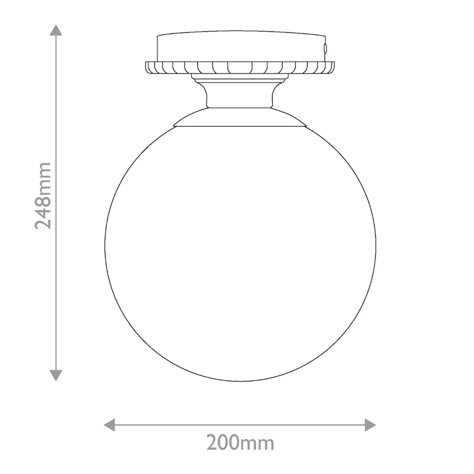Plafón Otis, negro/ópal, Ø 20 cm, cristal, IP44, E27