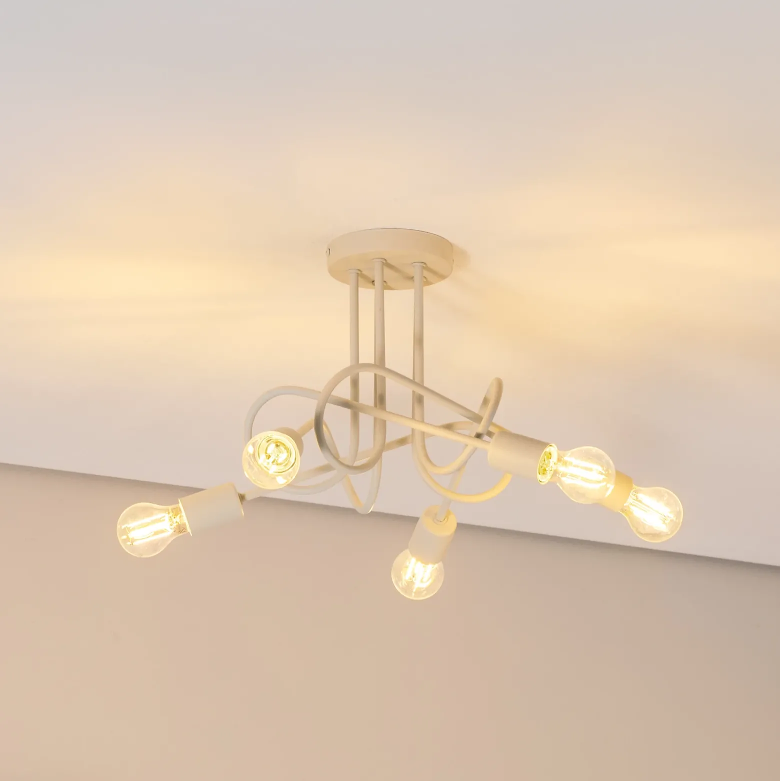 Plafón Oxford, arena, Ø 47 cm, metal, 5 luces, E27