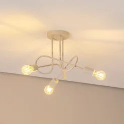 Plafón Oxford, arena, Ø 44 cm, metal, 3 luces, E27