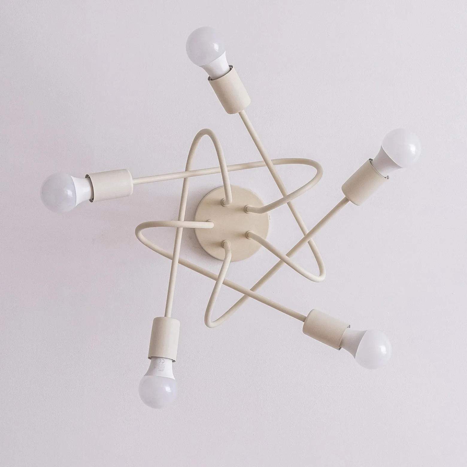 Plafón Oxford, arena, Ø 47 cm, metal, 5 luces, E27