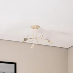 Plafón Oxford, arena, Ø 44 cm, metal, 3 luces, E27