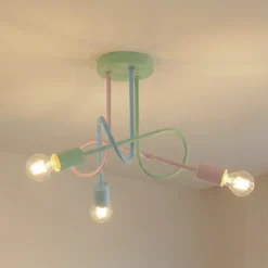 Plafón Oxford, multicolor, metal, 3 luces, E27