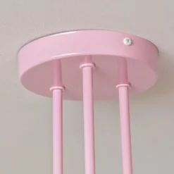 Plafón Oxford, rosa claro, Ø 44 cm, metal, 3 luces