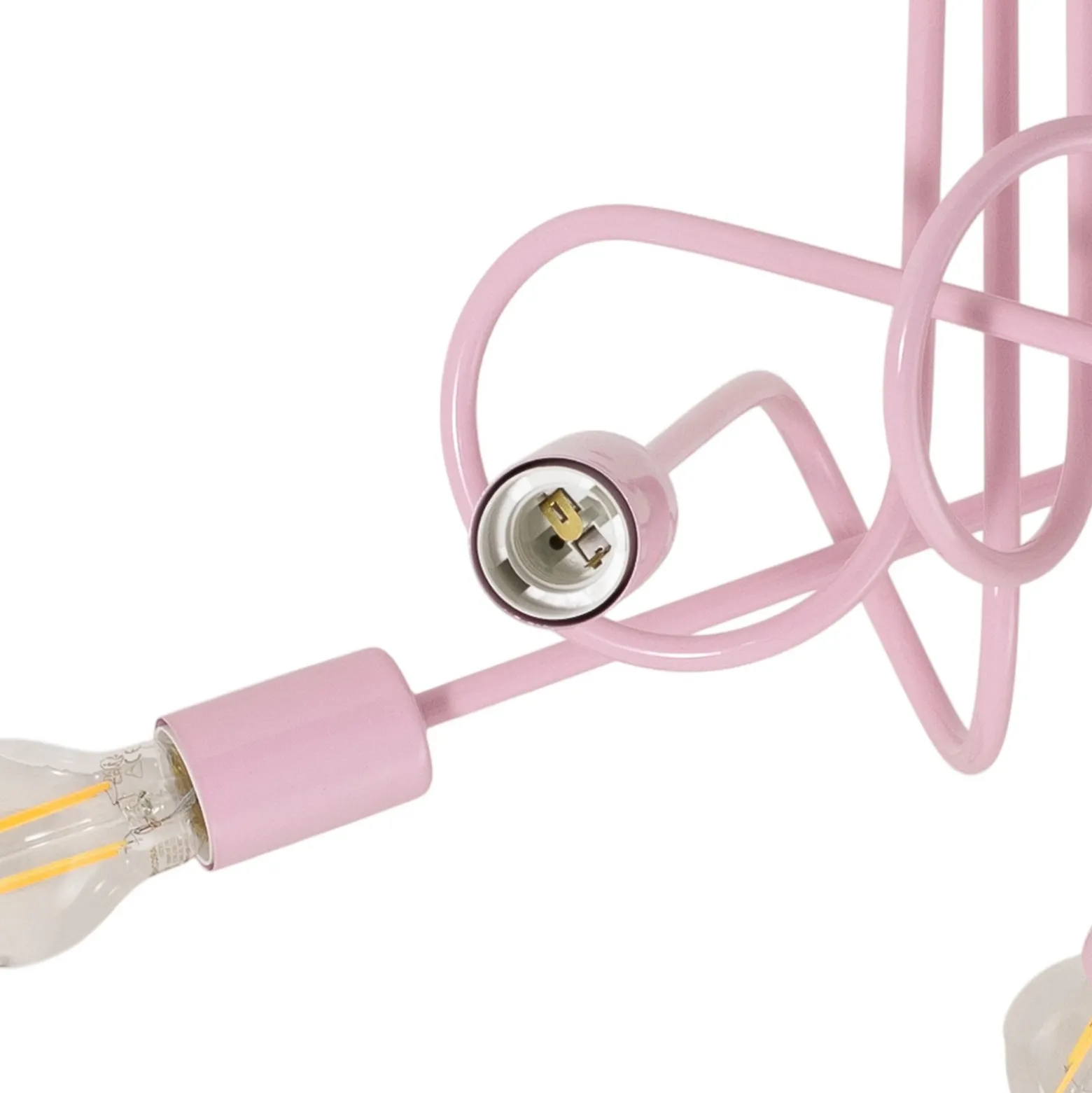 Plafón Oxford, rosa claro, Ø 47 cm, metal, 5 luces