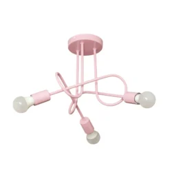 Plafón Oxford, rosa claro, Ø 44 cm, metal, 3 luces