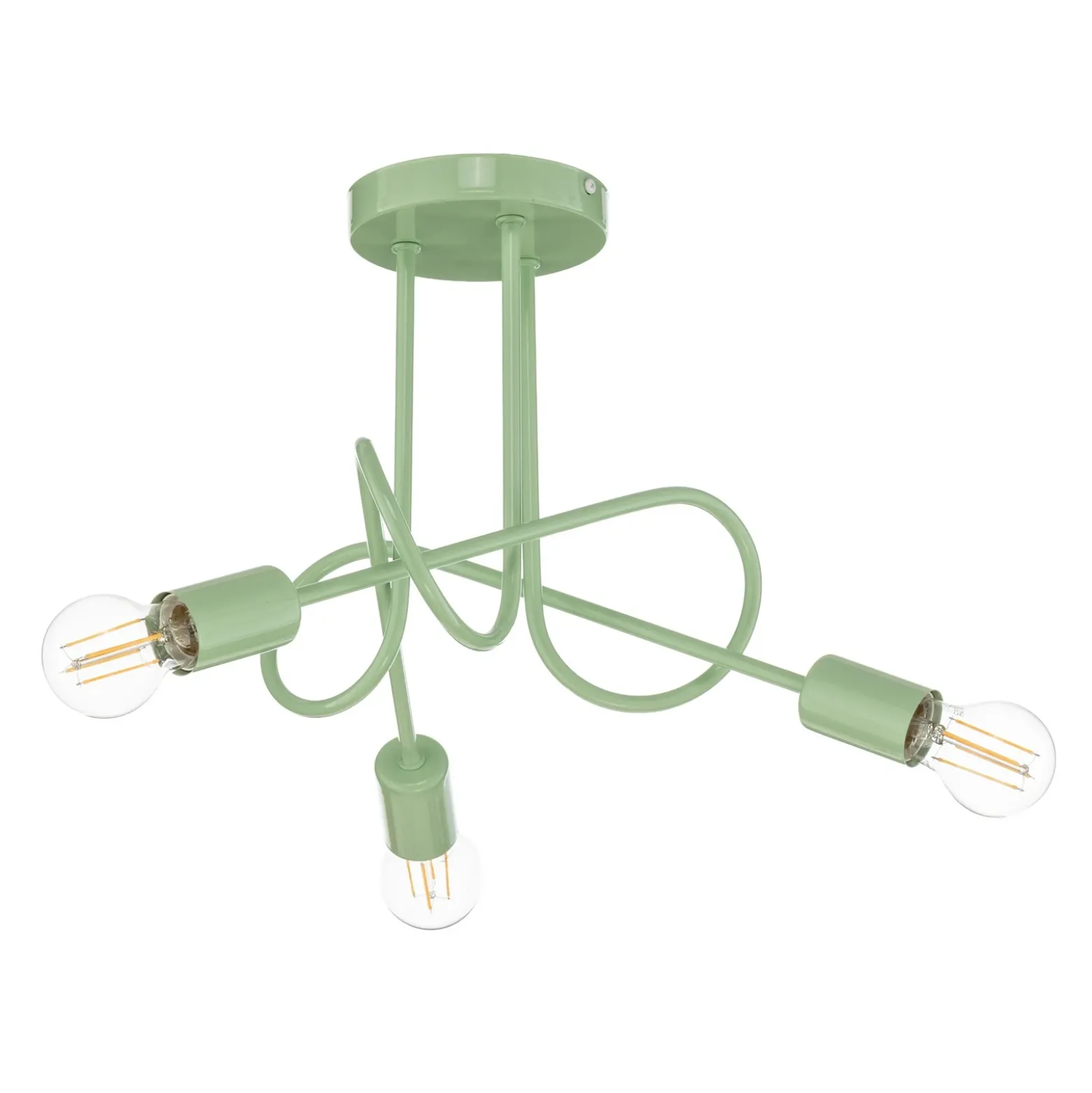 Plafón Oxford, verde, metal, 3 luces, E27