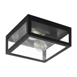 Plafón para baño Amezola, 2 luces, negro