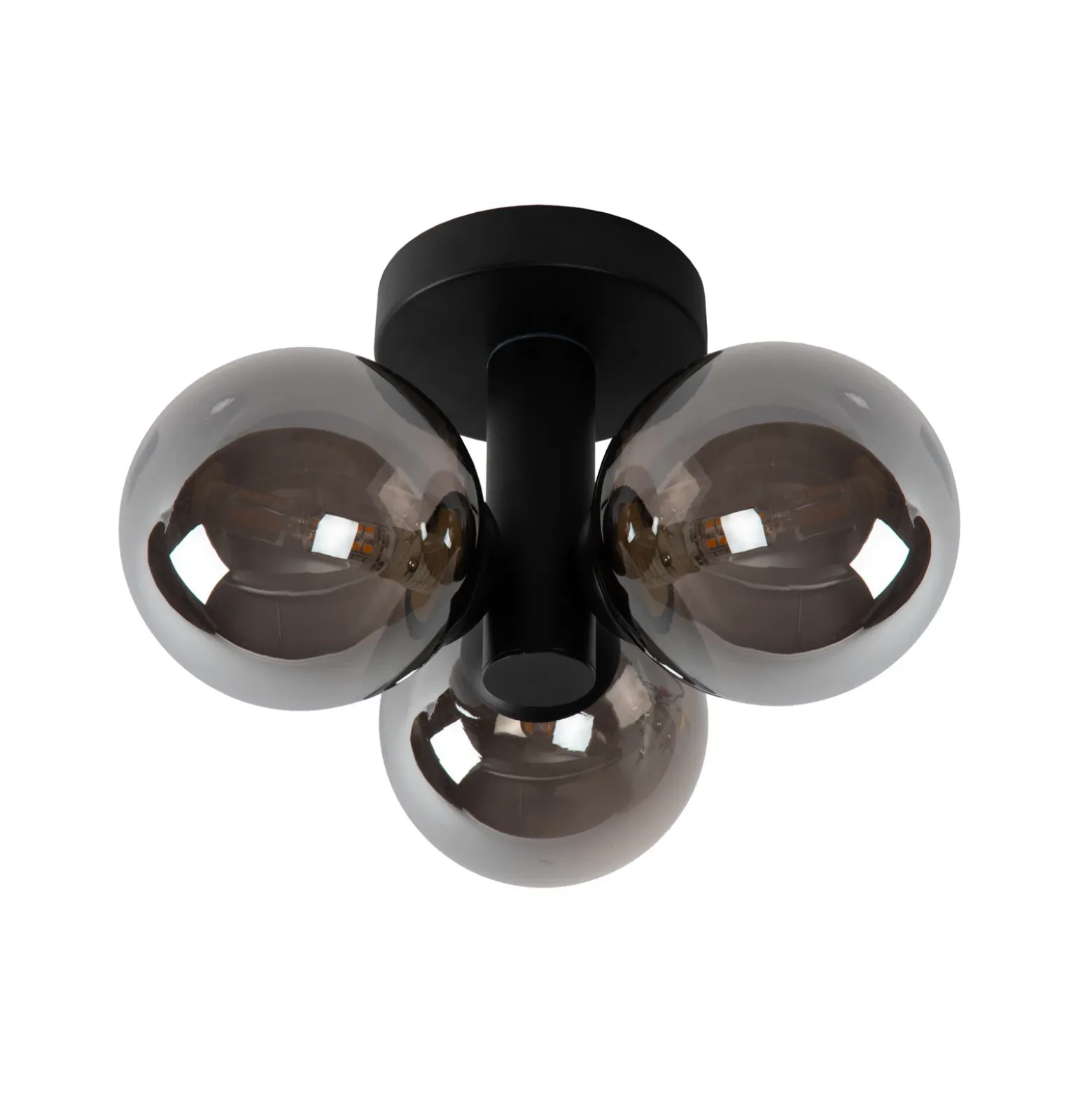 Plafón para baño Trudy, 3 luces, negro/humo