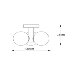 Plafón para baño Trudy, 3 luces, oro mate/opalino