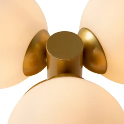 Plafón para baño Trudy, 3 luces, oro mate/opalino
