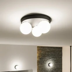 Plafón Paulmann Gove IP44 G9 3 luces negro