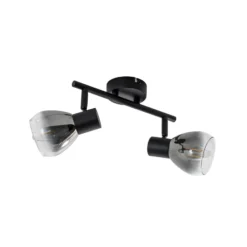 Plafón Pendura de Lindby, 2 luces, negro, cristal