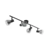 Plafón Pendura de Lindby, 4 luces, negro, cristal