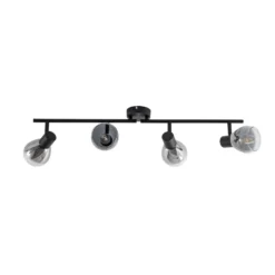 Plafón Pendura de Lindby, 4 luces, negro, cristal