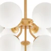 Plafón Peyton de Lucande, de 10 luces, dorado/blanco, cristal