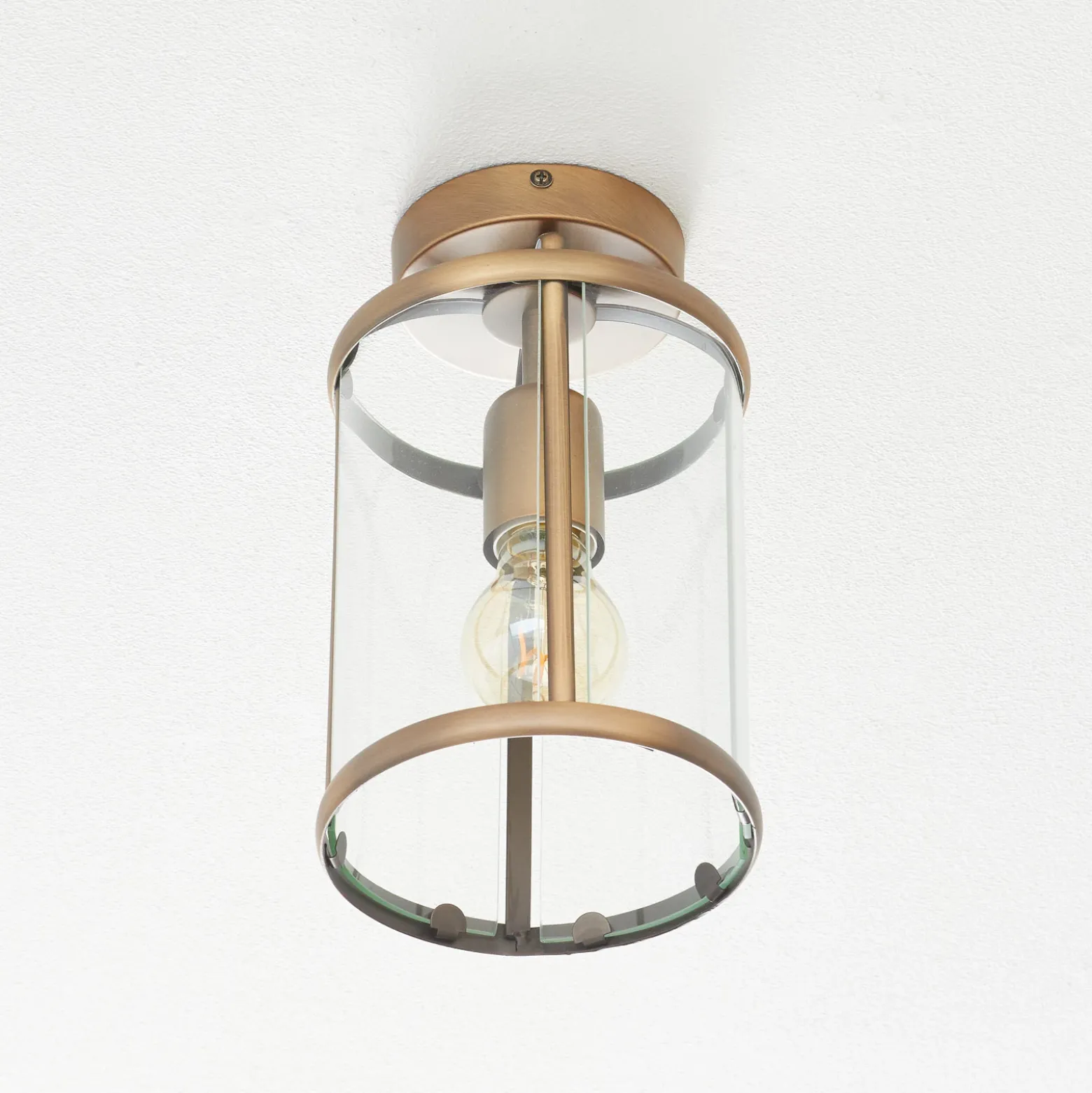 Plafón Pimpinela, bronce, metal, cristal