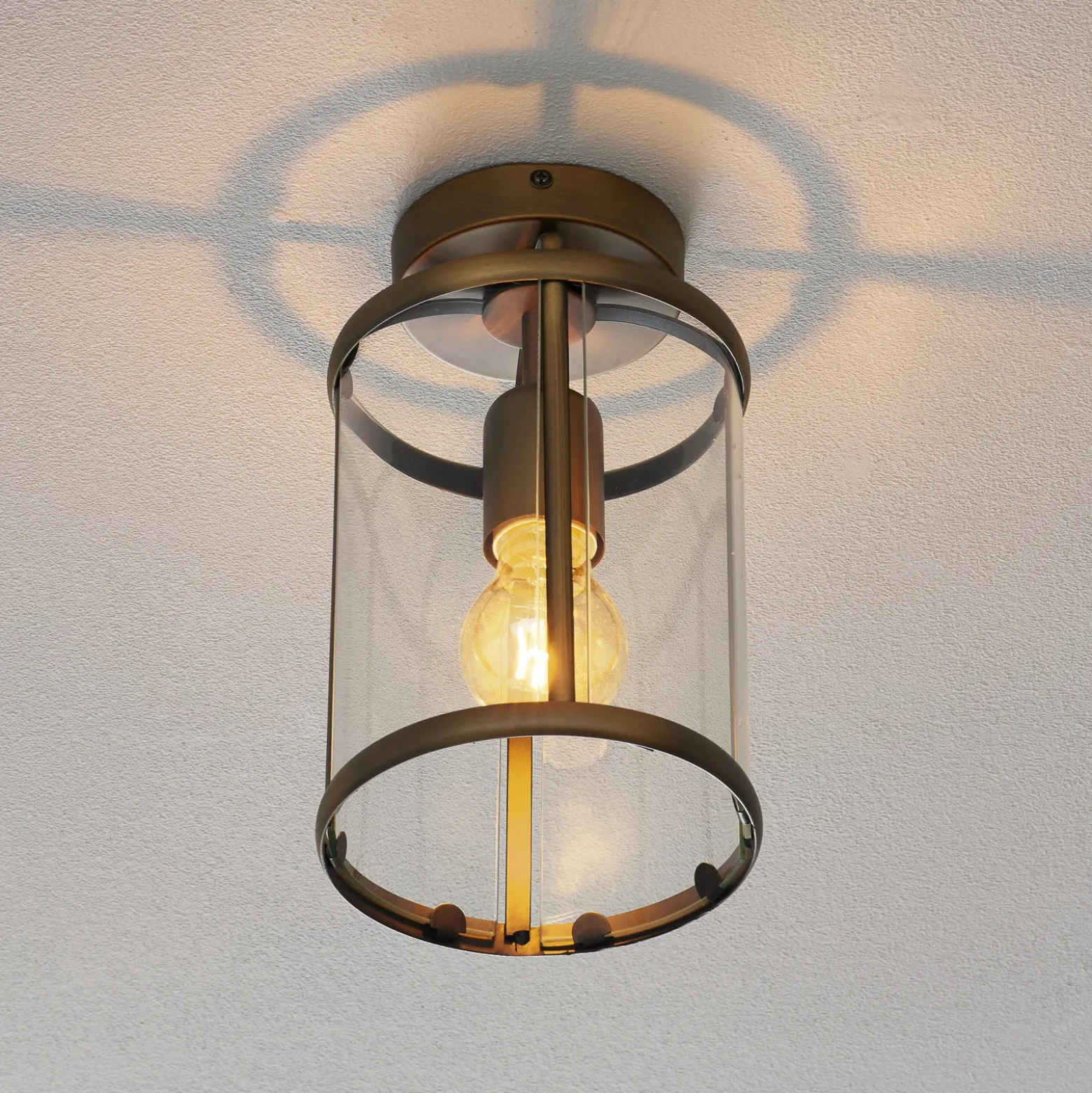 Plafón Pimpinela, bronce, metal, cristal