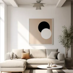 Plafón Plato, beige, metal, Ø 38 cm, E27