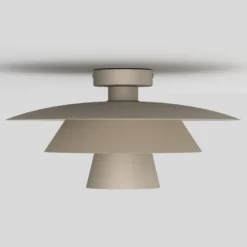 Plafón Plato, beige, metal, Ø 38 cm, E27