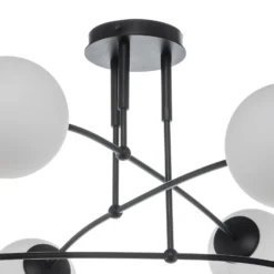 Plafón Pregos 6 en negro, 6 luces