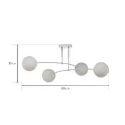 Plafón Pregos 4, 4 luces, blanco