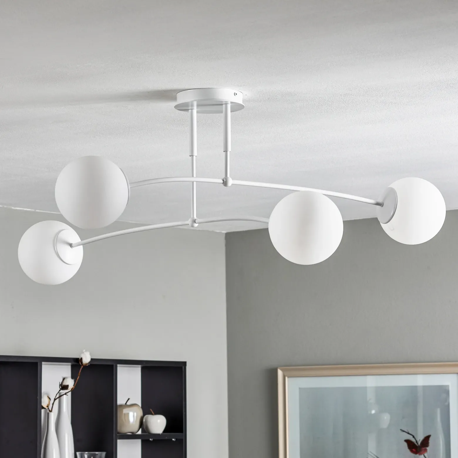 Plafón Pregos 4, 4 luces, blanco
