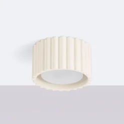 Plafón RIBLA, beige, Ø 10 cm, metal, GX53