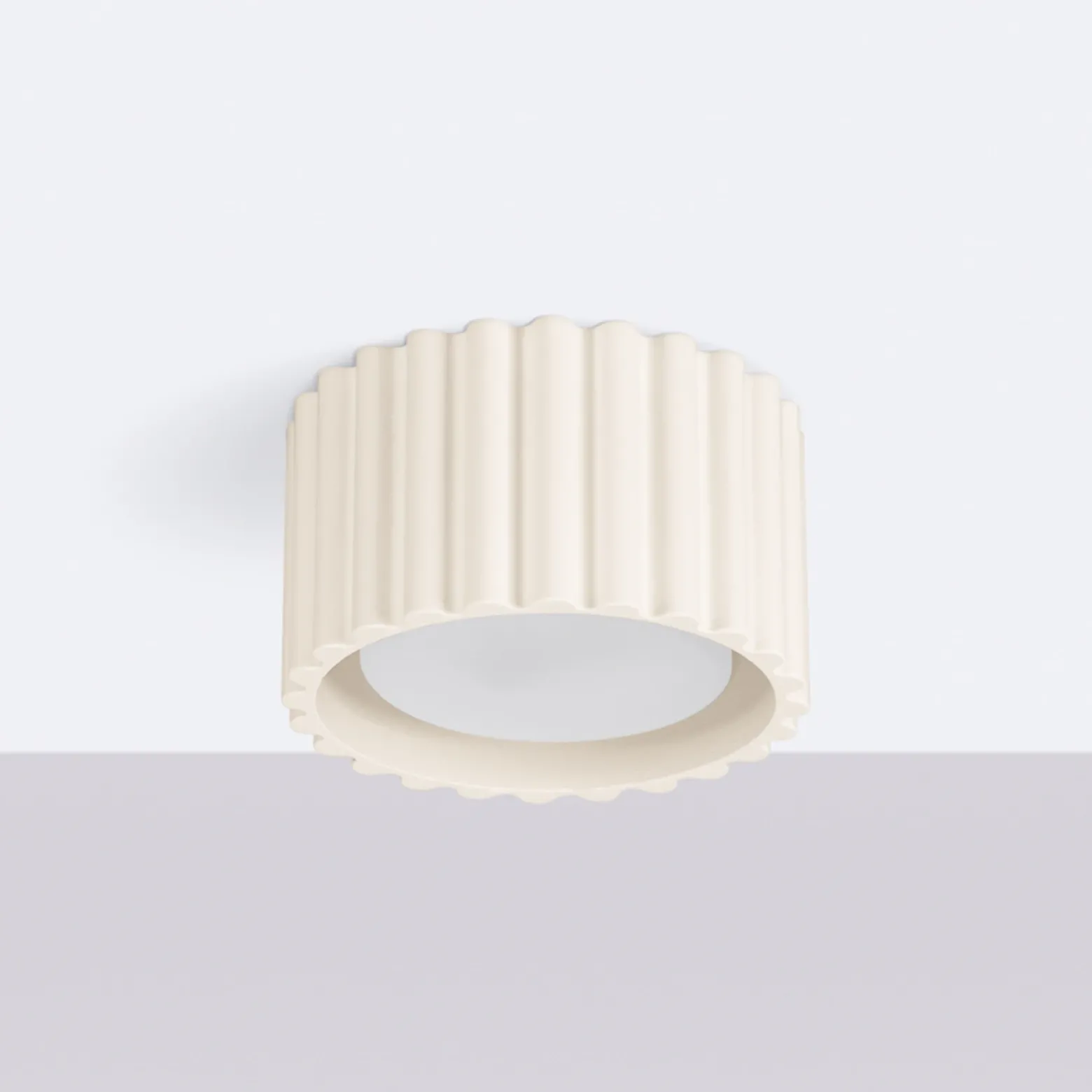 Plafón RIBLA, beige, Ø 10 cm, metal, GX53