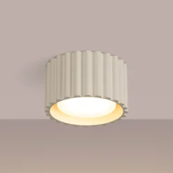 Plafón RIBLA, beige, Ø 10 cm, metal, GX53