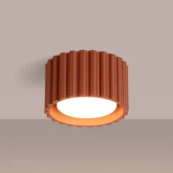 Plafón RIBLA, ocre, Ø 10 cm, metal, GX53