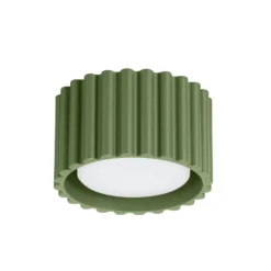 Plafón RIBLA, verde oliva, Ø 10 cm, metal, GX53