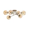 Plafón ROMA, beige, Ø 75 cm, 6 luces, cristal/metal, E14