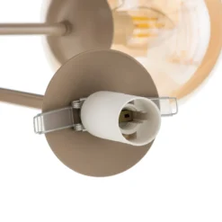 Plafón ROMA, beige, Ø 75 cm, 6 luces, cristal/metal, E14