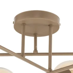 Plafón ROMA, beige, Ø 75 cm, 6 luces, cristal/metal, E14