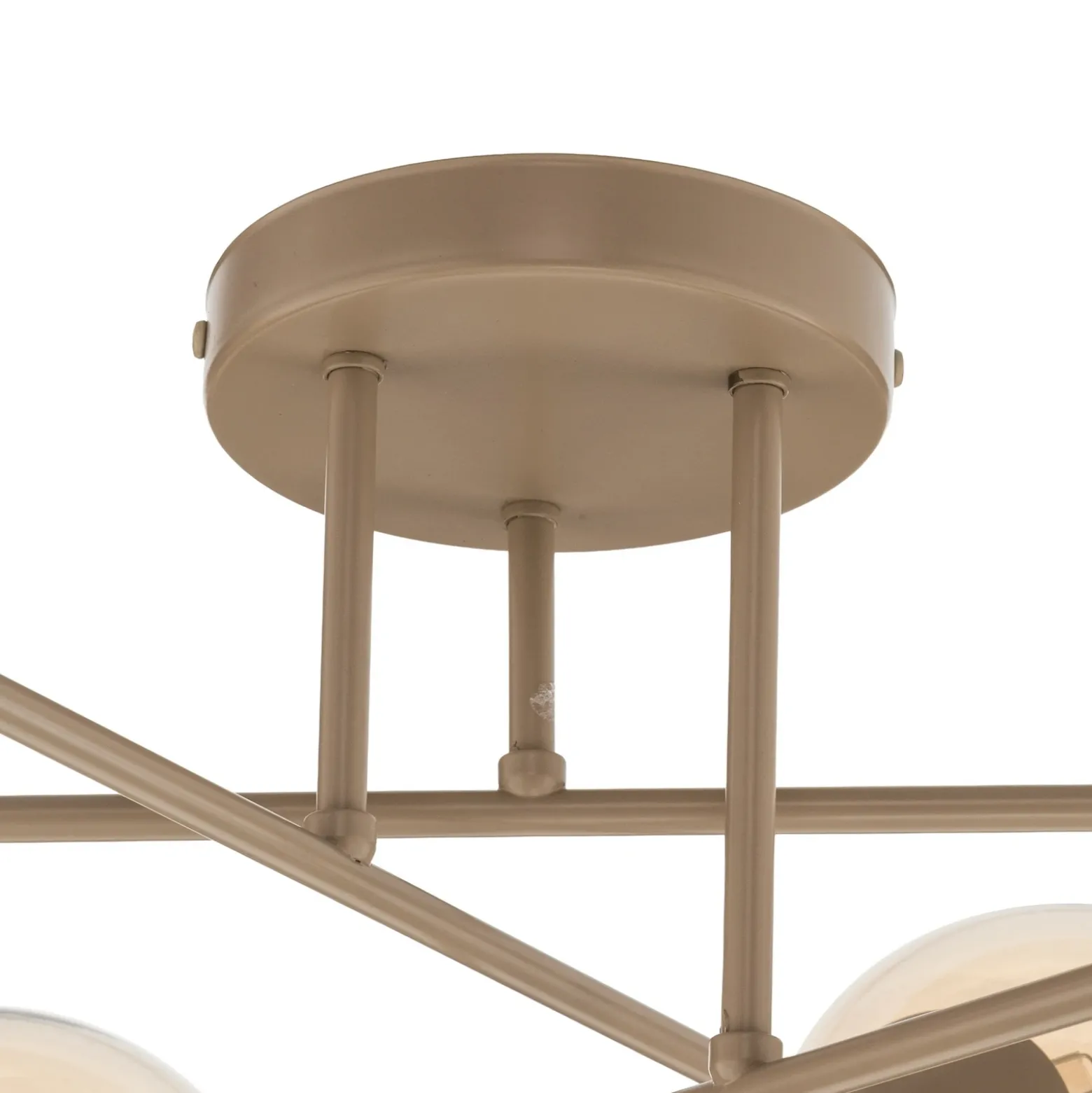 Plafón ROMA, beige, Ø 75 cm, 6 luces, cristal/metal, E14