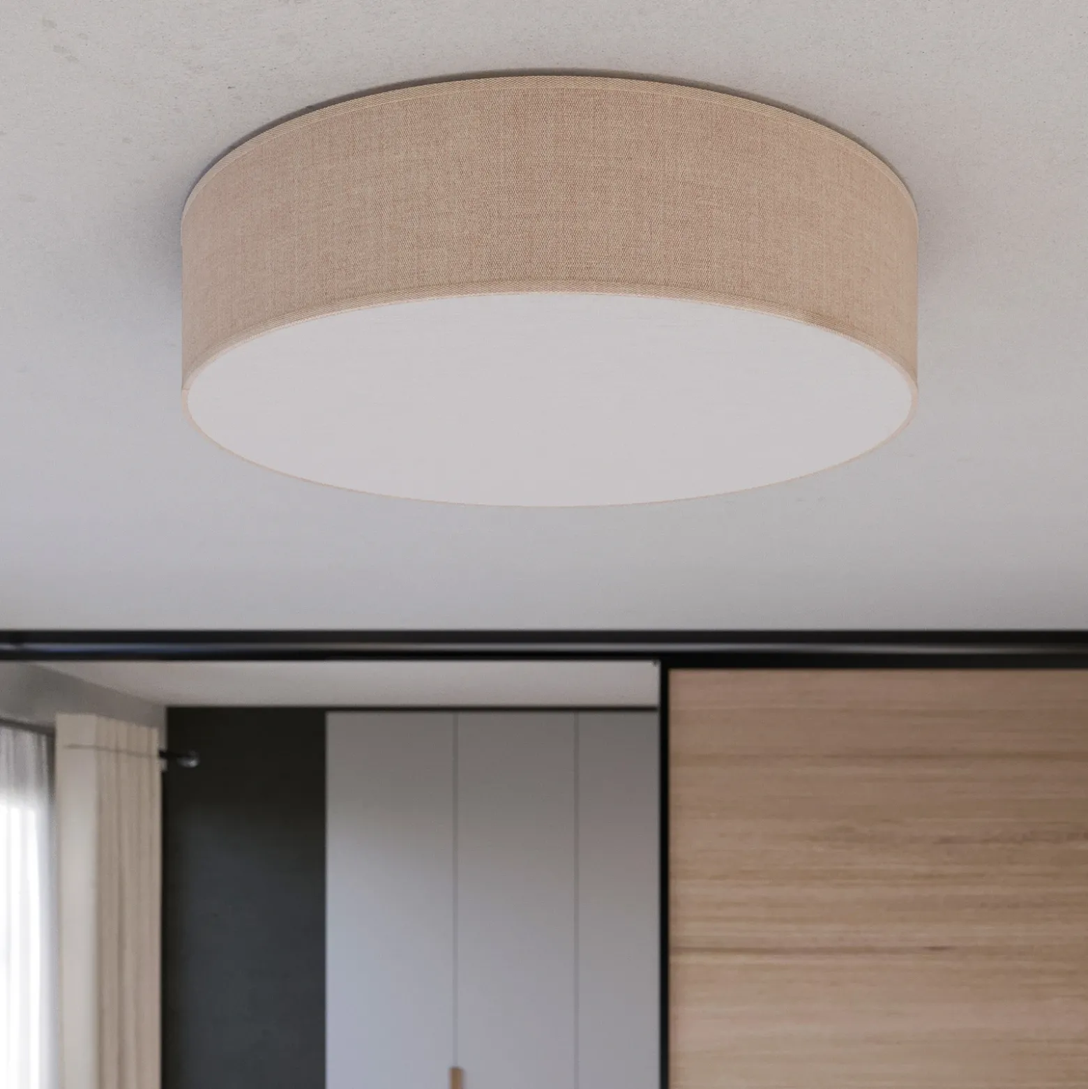 Plafón Rondo, beige, Ø 60 cm