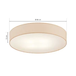 Plafón Rondo, beige Ø 80 cm