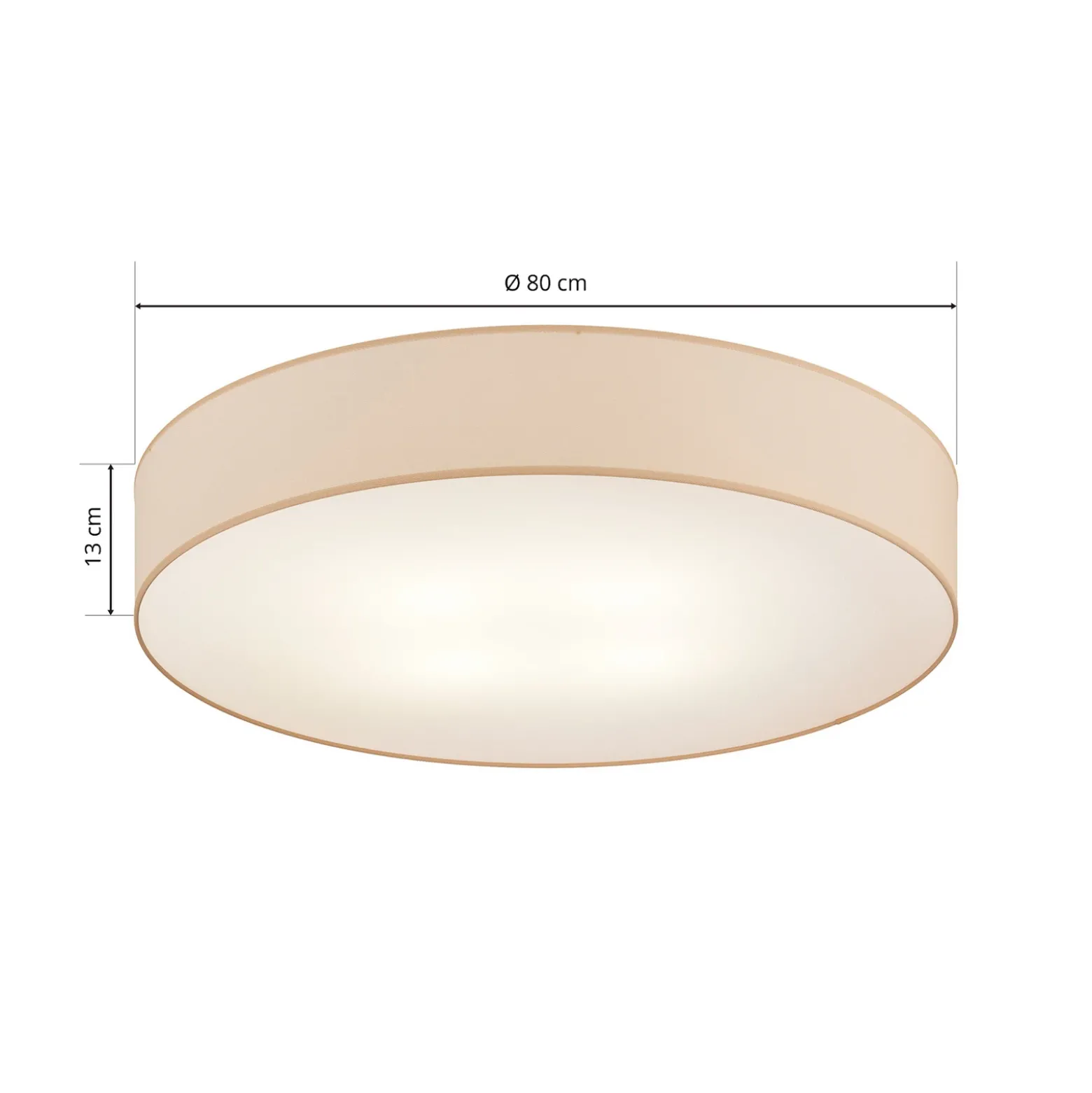 Plafón Rondo, beige Ø 80 cm