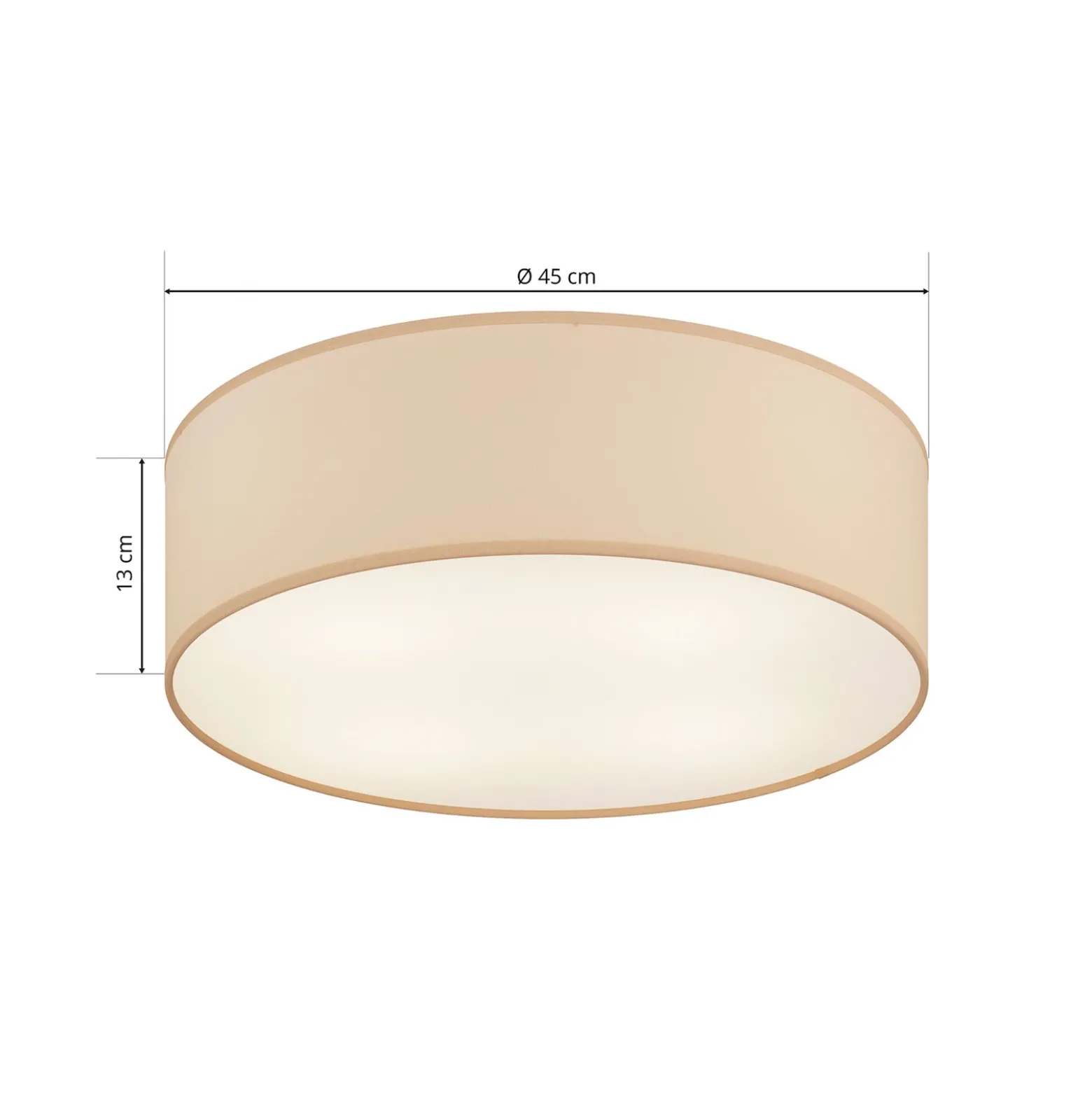 Plafón Rondo, beige, metal, Ø 45 cm, E27
