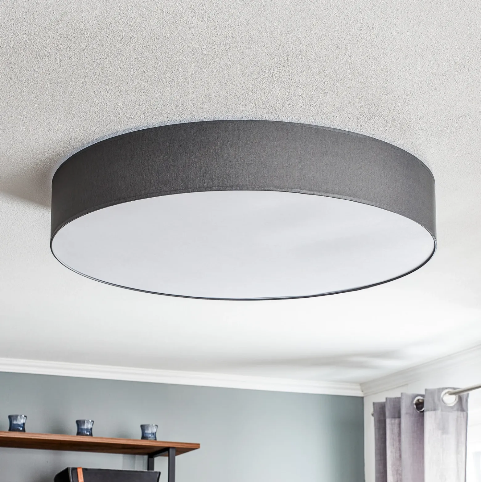 Plafón Rondo, gris Ø 80 cm