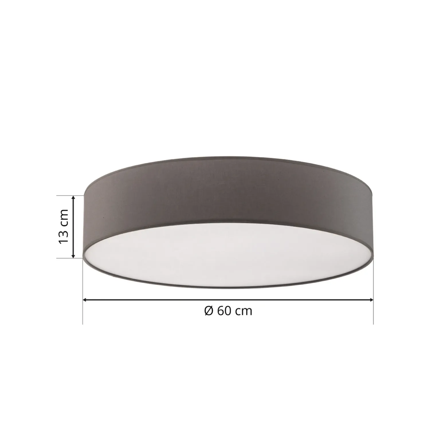 Plafón Rondo, gris Ø 60 cm