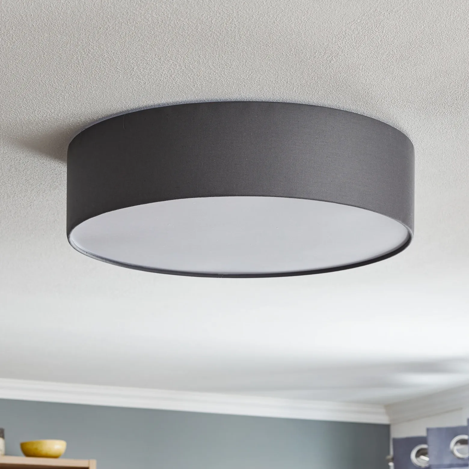 Plafón Rondo, gris, Ø 50 cm