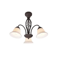 Plafón Rustica, color óxido, 3 luces