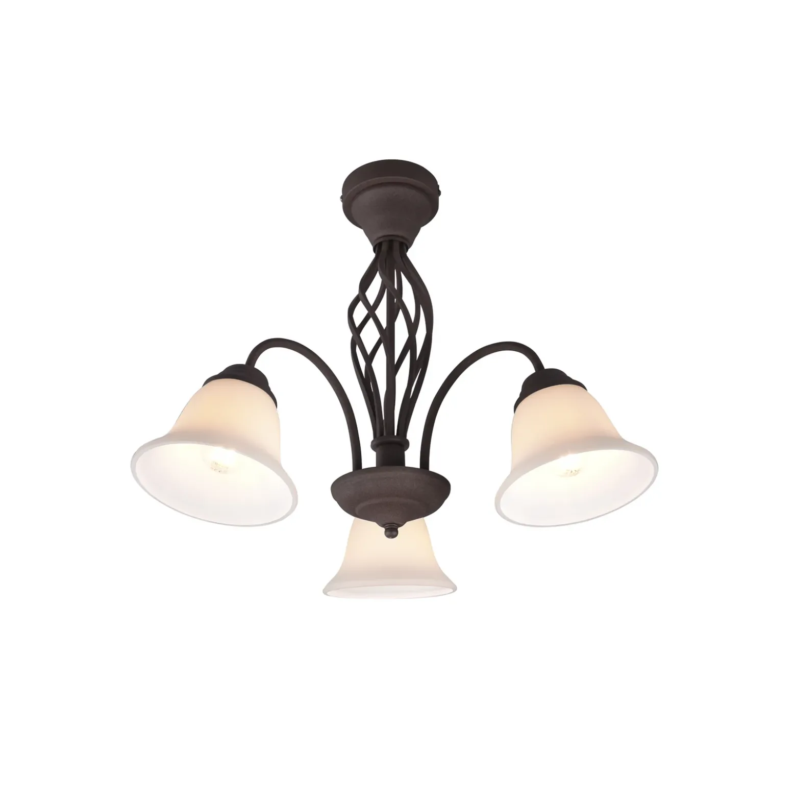 Plafón Rustica, color óxido, 3 luces
