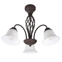 Plafón Rustica, color óxido, 3 luces
