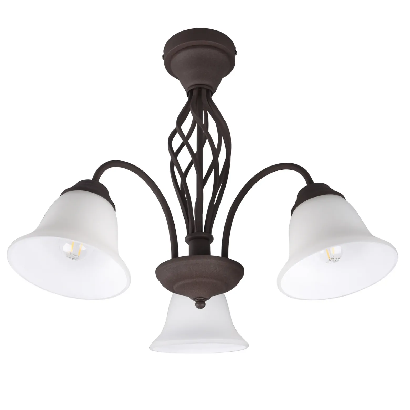 Plafón Rustica, color óxido, 3 luces
