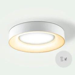 Plafón Sauro LED, Ø 40 cm, blanco