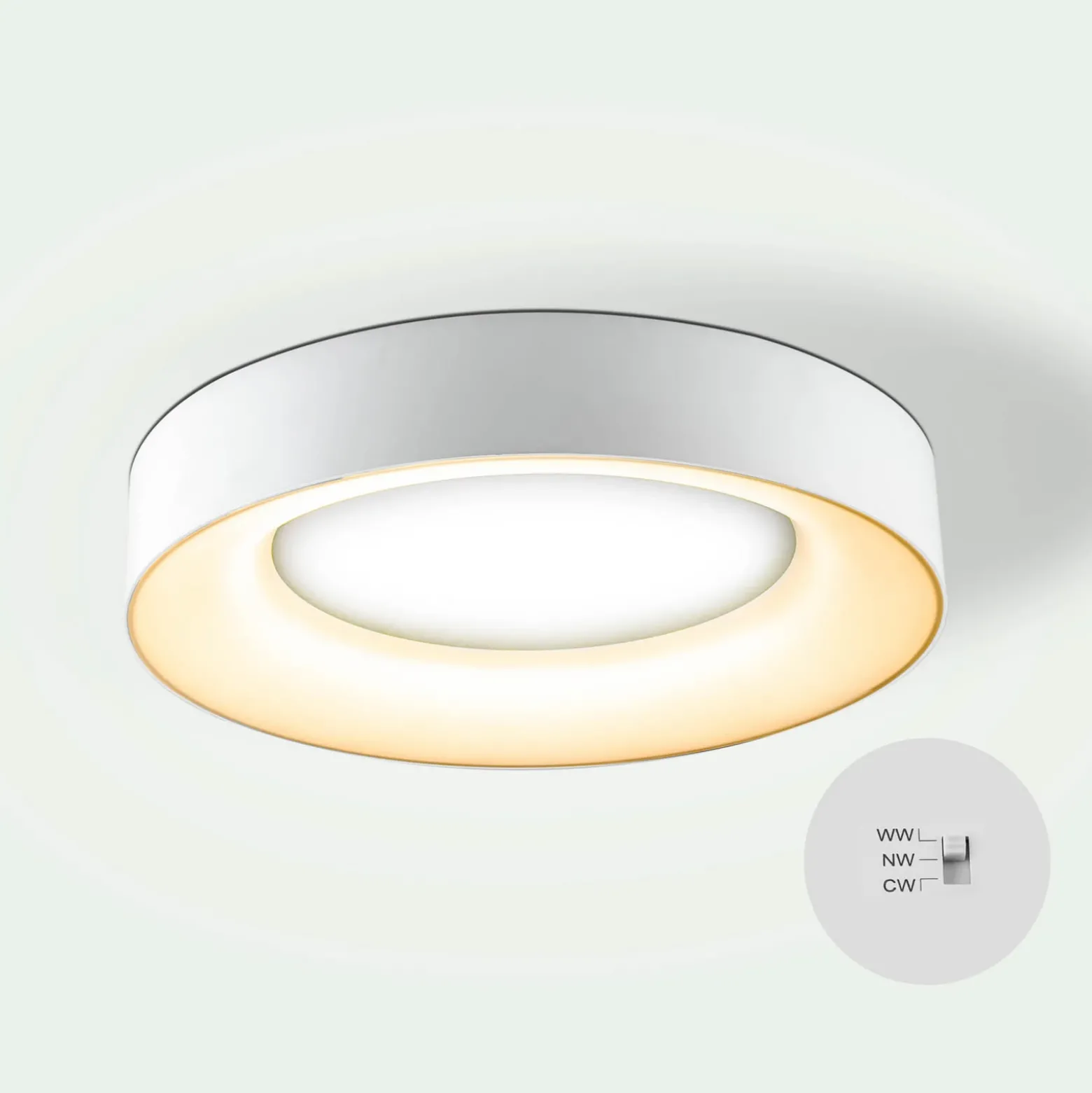 Plafón Sauro LED, Ø 40 cm, blanco