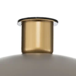 Plafón Sfera, Ø 50 cm, gris topo/dorado, metal, E27