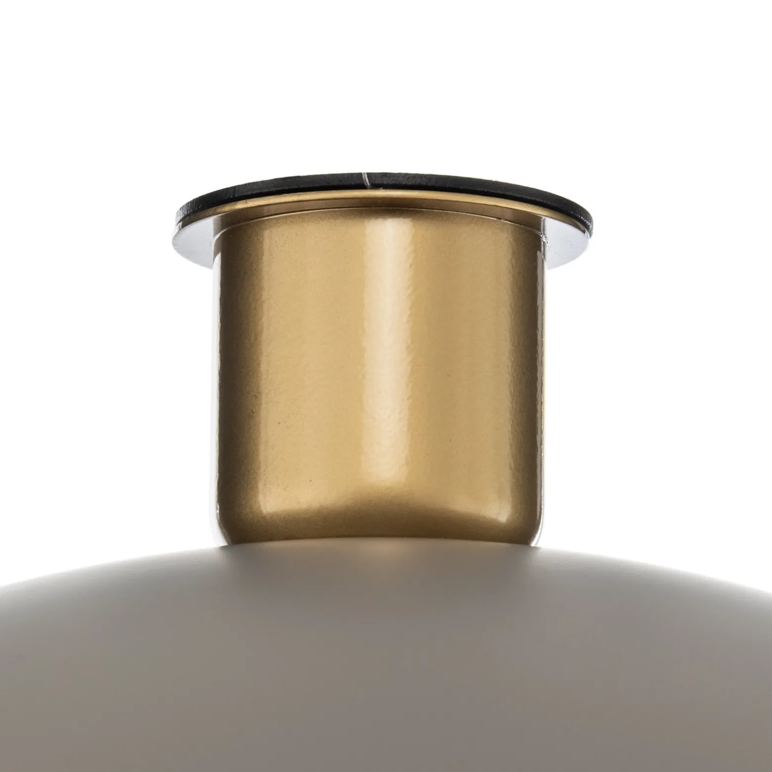 Plafón Sfera, Ø 50 cm, gris topo/dorado, metal, E27